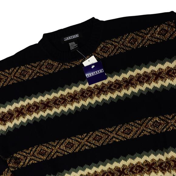 Jantzen Other - Jantzen Vintage Knit Cotton Sweater Geometric Striped Textured Y2K 90's New NWT